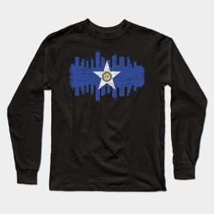 Houston City Flag Skyline Vintage Retro Long Sleeve T-Shirt